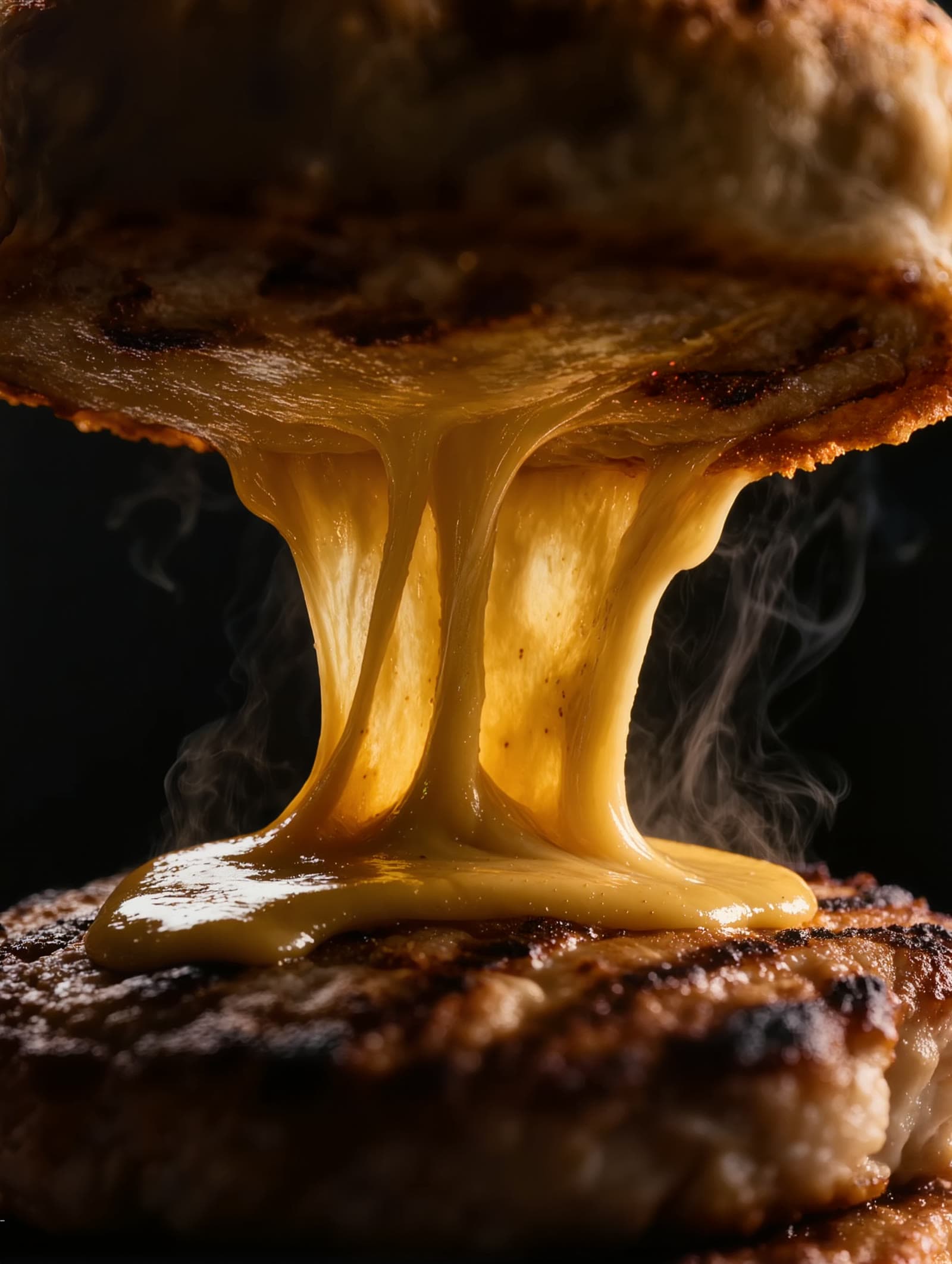 Melted American — Griddle-melted, edge to edge